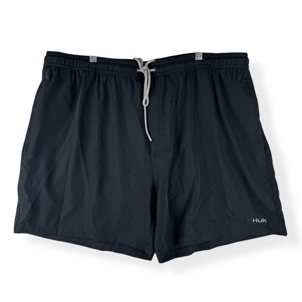 Huk Fishing Shorts Mens Size XXL Black Performance Athletic 5.5" Inseam NEW